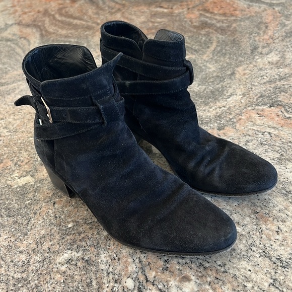 YSL West Jodhpur Black Suede Ankle Boots - Picture 4 of 8